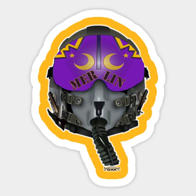 Fighter Pilot Merlin Sticker by Original Astoria Kid